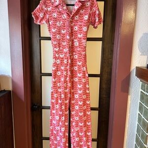 Big Bud Press Pink and White Floral Jumpsuit